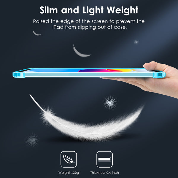 DTTO Clear Case for iPad 10th Generation 2022 - [Yellowing Resistant] Slim Lightweight Transparent Soft Cover for iPad 10.9 Inch, Clear