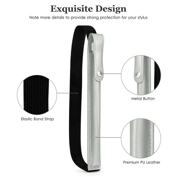 DTTO Pencil Case for Apple Pencil 1st/2nd Generation, PU Leather Pencil Sleeve Pouch with Detachable Elastic Band for iPad 9.7"/ 10.2"/ 10.5"/ 10.9"/ 11"/ 12.9" Case, Mint Green