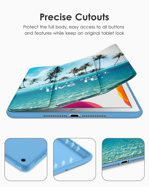 DTTO iPad 9th/ 8th/ 7th Generation 10.2 Case, Lightweight Soft TPU Back for iPad 10.2 Inch (2021/2020/2019) [Auto Wake/Sleep + Trifold Stand] - Rose Gold