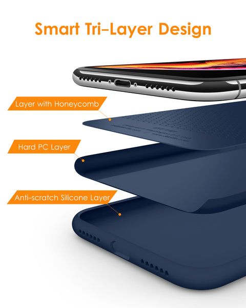 DTTO Compatible with iPhone XR Case, [Romance Series] Silicone Case with Hybrid Protection for iPhone XR 6.1 Inch - Black