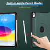 DTTO Rotating Case for iPad 10th Generation 10.9 Inch 2022, 360 Degree Rotating Premium Leather Folio Stand Protective Cover with Pencil Holder - Auto Wake/Sleep and Hand Strap, Brown