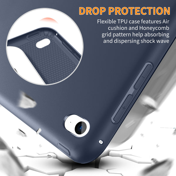 DTTO Case for iPad Mini 4,(Not Compatible with Mini 5th Generation 2019) Ultra Slim Lightweight Smart Case Trifold Stand with Flexible Soft TPU Back Cover for iPad mini4[Auto Sleep/Wake],Navy Blue