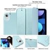 DTTO iPad Air Case 5th / 4th Generation 10.9 Inch, Hard Back, Sparkled and Sheen Front Cover for iPad Air 10.9" 5th / 4th Gen 2022 2020, Support 2nd Gen Pencil, Auto Sleep/Wake - Snow Blue