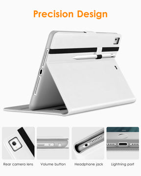 DTTO for iPad 9.7 Inch 5th/6th Generation 2018/2017 Case with Apple Pencil Holder, Premium Leather Folio Stand Cover Case for Apple iPad 9.7 inch, Also Fit iPad Pro 9.7/Air 2/Air - Black