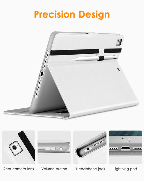 DTTO for iPad 9.7 Inch 5th/6th Generation 2018/2017 Case with Apple Pencil Holder, Premium Leather Folio Stand Cover Case for Apple iPad 9.7 inch, Also Fit iPad Pro 9.7/Air 2/Air - Black