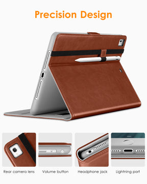 DTTO for iPad 9.7 Inch 5th/6th Generation 2018/2017 Case with Apple Pencil Holder, Premium Leather Folio Stand Cover Case for Apple iPad 9.7 inch, Also Fit iPad Pro 9.7/Air 2/Air - Black