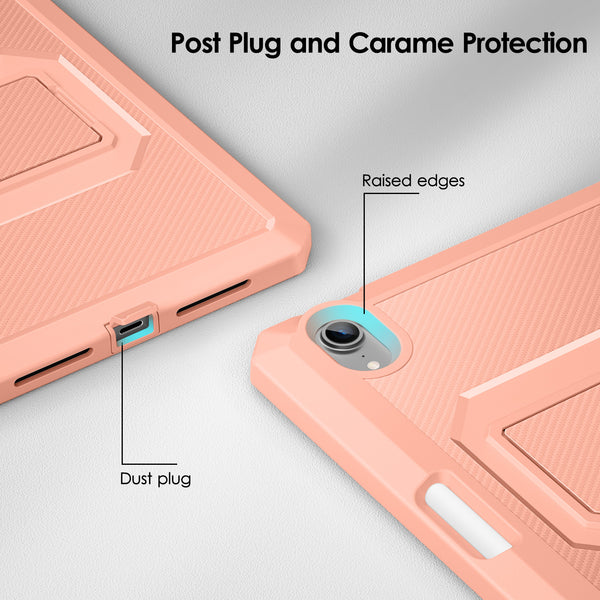 DTTO Shockproof Case for iPad Mini 6 2021, Dual Layer Full Body Tough Rugged Stand Cover Case, Built-in Screen Protector and Pencil Holder for iPad Mini 6 8.3 inch 2021 Release, Deep Black