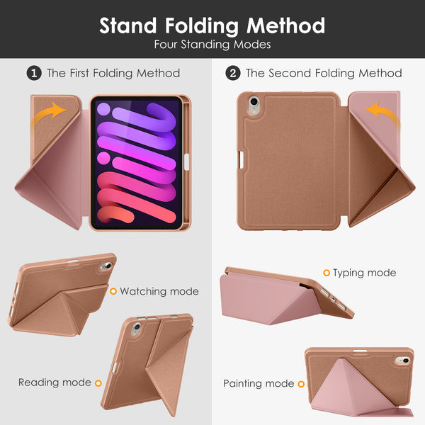 DTTO Case for iPad Mini 6th Gen 8.3 Inch 2021 with Pencil Holder, Multi - Angle Magnetic Standing Cover with TPU Back Shell [Auto Wake/Sleep], Black