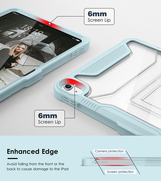 DTTOCASE iPad 10th Generation Kickstand Protective Case 2022,iPad 10.9 Inch Cover with Matte Frosted Shockproof Back [Anti-Fingerprint,Anti-Scratch,Support Touch ID,Camera Protection]-Black