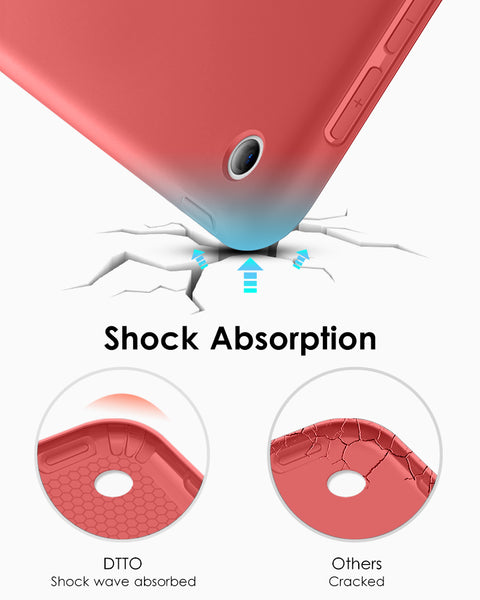 DTTO iPad 9th/ 8th/ 7th Generation 10.2 Case, Lightweight Soft TPU Back for iPad 10.2 Inch (2021/2020/2019) [Auto Wake/Sleep + Trifold Stand] - Rose Gold