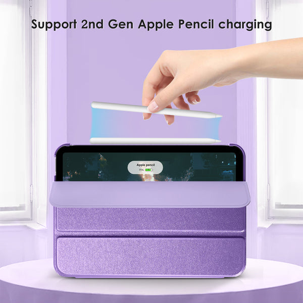 DTTO for iPad Mini 6 Case 2021, Premium Silk Pattern Slim Trifold Stand Cover[Support 2nd Gen Apple Pencil Charging] - Smart Auto Wake/Sleep Shell with Protective Hard Back(8.3 inch), Violets