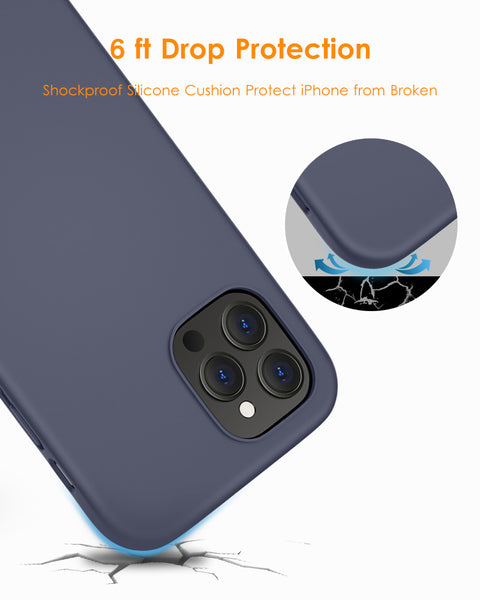 DTTO Compatible with iPhone 12/12 Pro Case,Shockproof Silicone [Romance Series] Cover [Enhanced Camera and Screen Protection] with Honeycomb Grid Cushion for iPhone 12 6.1” 2020,Midnight Green