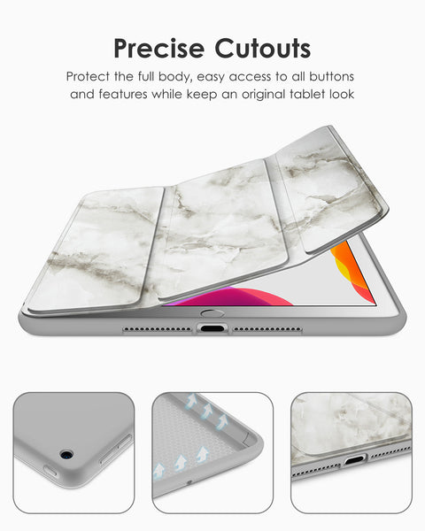 DTTO iPad 9th/ 8th/ 7th Generation 10.2 Case, Lightweight Soft TPU Back for iPad 10.2 Inch (2021/2020/2019) [Auto Wake/Sleep + Trifold Stand] - Rose Gold