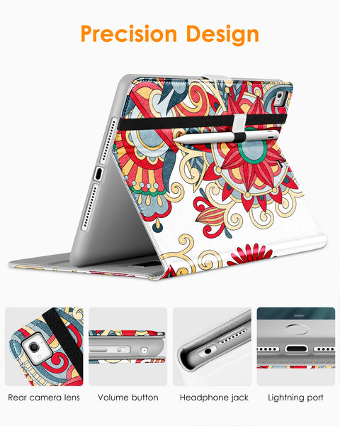 DTTO for iPad 9.7 Inch 5th/6th Generation 2018/2017 Case with Apple Pencil Holder, Premium Leather Folio Stand Cover Case for Apple iPad 9.7 inch, Also Fit iPad Pro 9.7/Air 2/Air - Black