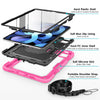 DTTO for iPad Air 5th/4th Generation Case 2022/2020 with Screen Protector& Pencil Holder, Heavy Duty Silicone Shockproof Protective +360 Rotating Hand Strap +Stand, for iPad Air 5th/4th & Pro 11-Black