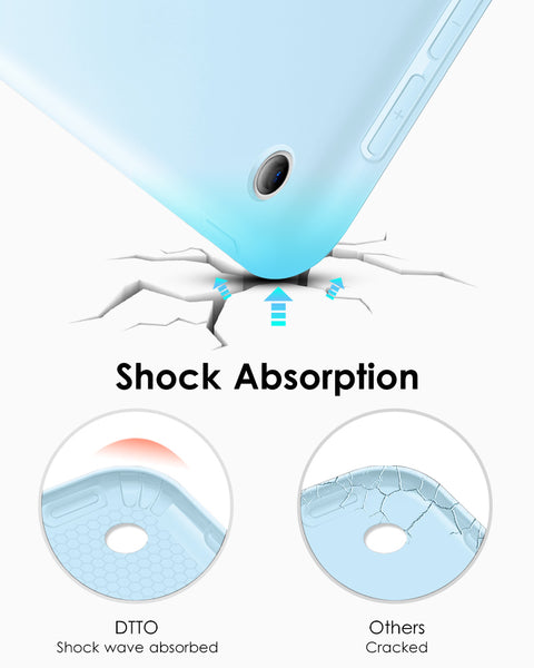 DTTO iPad 9th/ 8th/ 7th Generation 10.2 Case, Lightweight Soft TPU Back for iPad 10.2 Inch (2021/2020/2019) [Auto Wake/Sleep + Trifold Stand] - Rose Gold