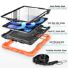 DTTO for iPad Air 5th/4th Generation Case 2022/2020 with Screen Protector& Pencil Holder, Heavy Duty Silicone Shockproof Protective +360 Rotating Hand Strap +Stand, for iPad Air 5th/4th & Pro 11-Black