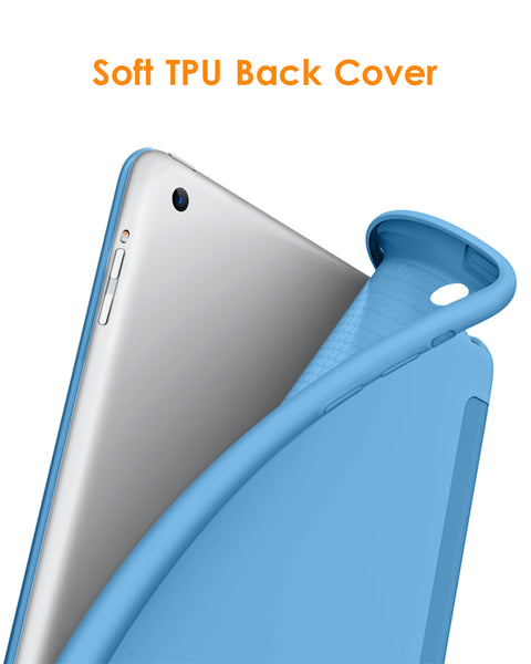 DTTO for iPad Air 1st Edition Case, (NOT for iPad Air 2 and Air 3) Ultra Slim Lightweight Smart Trifold Stand with Flexible Soft TPU Back Cover [Auto Sleep/Wake], Navy Blue