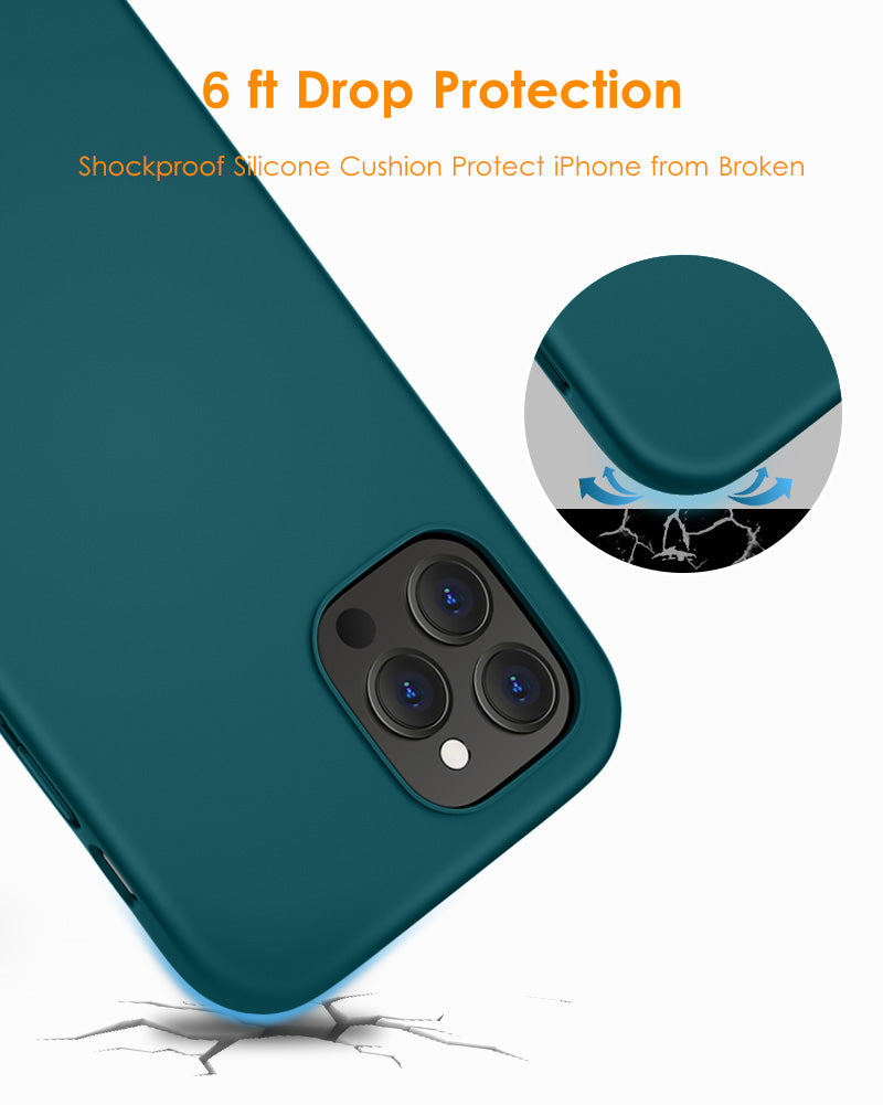 DTTO Compatible with iPhone 12/12 Pro Case,Shockproof Silicone [Romance Series] Cover [Enhanced Camera and Screen Protection] with Honeycomb Grid Cushion for iPhone 12 6.1” 2020,Midnight Green