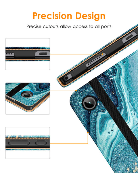 DTTO for Samsung Galaxy Tab A8 10.5 inch Case 2022, Premium Leather Business Folio Stand Cover with Built-in Hand Strap for Samsung Galaxy Tab A8 10.5’’ 2022 Model [SM-X200/X205/X207], Black