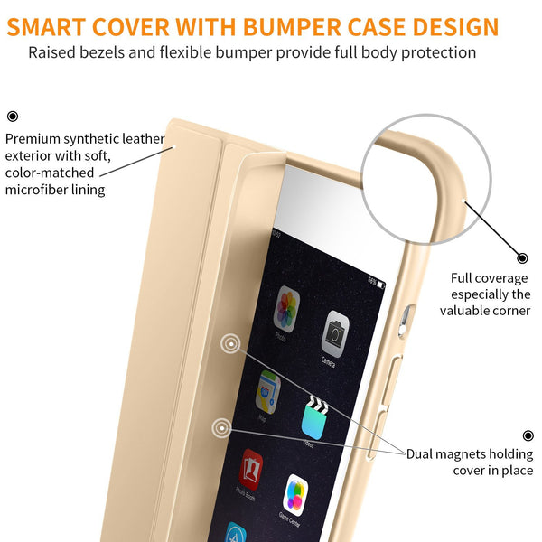 iPad Mini Case for iPad Mini 3/2 / 1, DTTO Ultra Slim Lightweight Smart Case Trifold Cover Stand with Flexible Soft TPU Back Cover for iPad Apple Mini, Mini 2, Mini 3 [Auto Sleep/Wake],NavyBlue