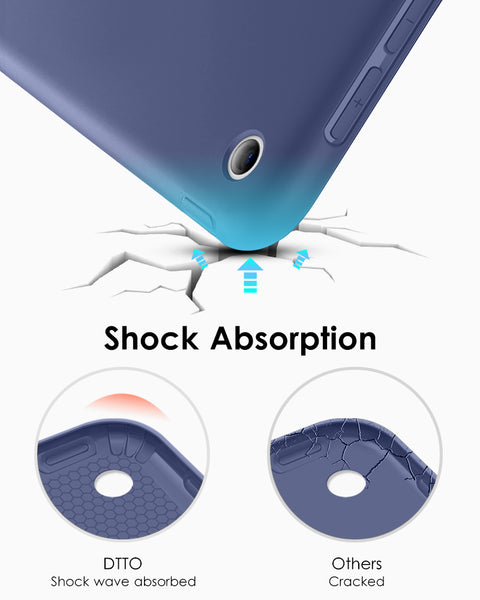 DTTO iPad 9th/ 8th/ 7th Generation 10.2 Case, Lightweight Soft TPU Back for iPad 10.2 Inch (2021/2020/2019) [Auto Wake/Sleep + Trifold Stand] - Rose Gold