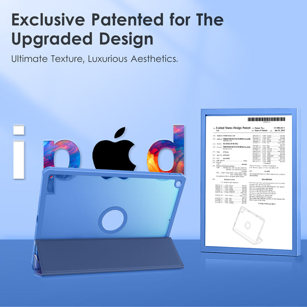 VIKESI Smooth Matte Case for iPad 9th / 8th / 7th Generation 10.2 inch (2021/2020/2019 Released), TPU Shockproof Frame, Built-in Pencil Holder,Support Auto Sleep/Wake - Light Blue