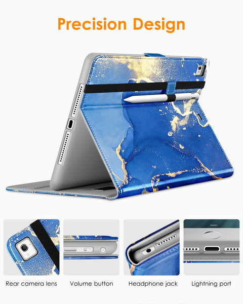 DTTO for iPad 9.7 Inch 5th/6th Generation 2018/2017 Case with Apple Pencil Holder, Premium Leather Folio Stand Cover Case for Apple iPad 9.7 inch, Also Fit iPad Pro 9.7/Air 2/Air - Black