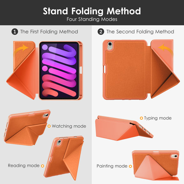 DTTO Case for iPad Mini 6th Gen 8.3 Inch 2021 with Pencil Holder, Multi - Angle Magnetic Standing Cover with TPU Back Shell [Auto Wake/Sleep], Black