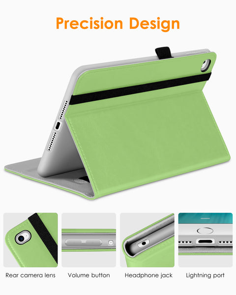 DTTO iPad Mini 4 Case, Premium Leather Folio Stand Cover Case with Multi-Angle Viewing and Auto Wake-Sleep Function, Front Pocket for Apple iPad Mini 4 - Brown