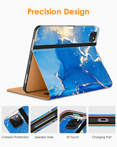 DTTO iPad Pro 12.9 6th / 5th / 4th / 3rd Generation Case 2022/2021/2020/2018, Premium Leather Folio Stand Cover with Built-in Apple Pencil Holder -Auto Wake/Sleep and Multi Viewing Angles,Brown