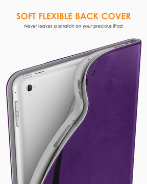 DTTO for iPad 9.7 Inch 5th/6th Generation 2018/2017 Case with Apple Pencil Holder, Premium Leather Folio Stand Cover Case for Apple iPad 9.7 inch, Also Fit iPad Pro 9.7/Air 2/Air - Black