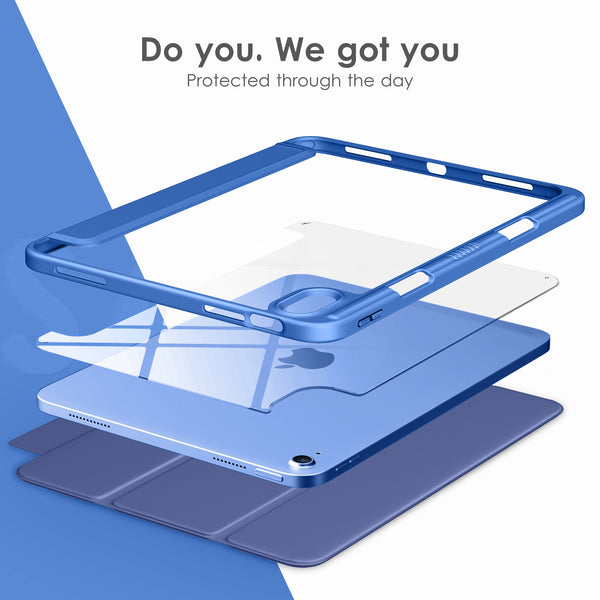 DTTOCASE iPad 10th Generation Case 2022, iPad 10.9 Inch Case with Clear Transparent Back and TPU Shockproof Frame Cover [Built-in Pencil Holder, Support Auto Sleep/Wake] -Watermelon