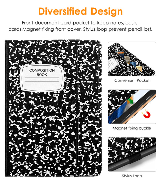 DTTO for Samsung Galaxy Tab A8 10.5 inch Case 2022, Premium Leather Business Folio Stand Cover with Built-in Hand Strap for Samsung Galaxy Tab A8 10.5’’ 2022 Model [SM-X200/X205/X207], Black