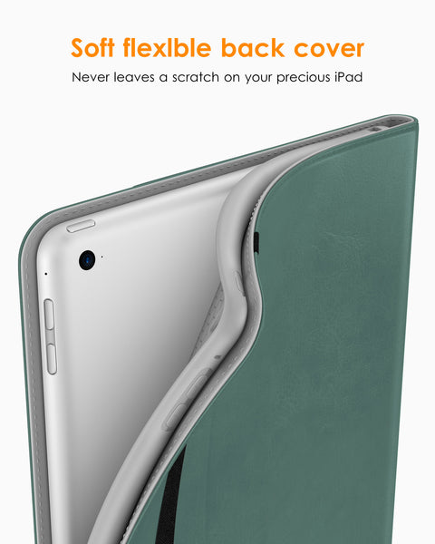 DTTO iPad Mini 4 Case, Premium Leather Folio Stand Cover Case with Multi-Angle Viewing and Auto Wake-Sleep Function, Front Pocket for Apple iPad Mini 4 - Brown