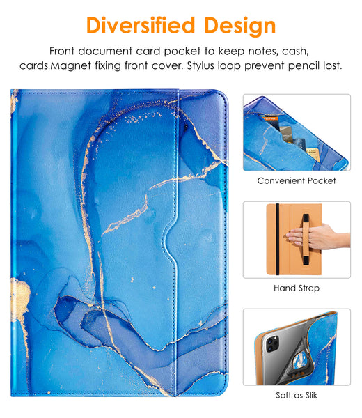 DTTO iPad Pro 12.9 6th / 5th / 4th / 3rd Generation Case 2022/2021/2020/2018, Premium Leather Folio Stand Cover with Built-in Apple Pencil Holder -Auto Wake/Sleep and Multi Viewing Angles,Brown