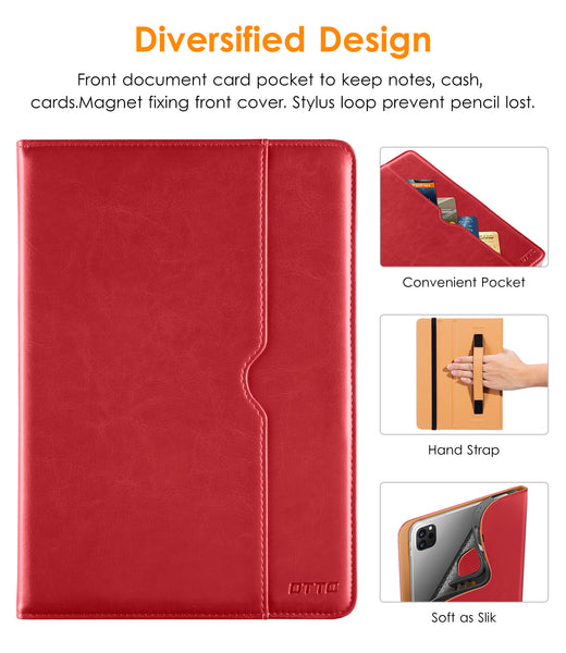 DTTO iPad Pro 12.9 6th / 5th / 4th / 3rd Generation Case 2022/2021/2020/2018, Premium Leather Folio Stand Cover with Built-in Apple Pencil Holder -Auto Wake/Sleep and Multi Viewing Angles,Brown