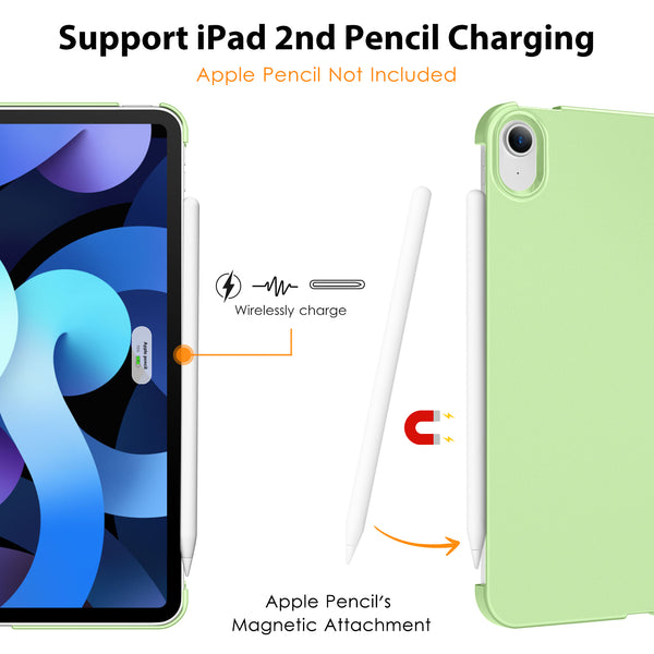 DTTO iPad Air Case 5th / 4th Generation 10.9 Inch, Hard Back, Sparkled and Sheen Front Cover for iPad Air 10.9" 5th / 4th Gen 2022 2020, Support 2nd Gen Pencil, Auto Sleep/Wake - Snow Blue