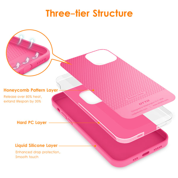 DTTO Compatible with iPhone 12/12 Pro Case,Shockproof Silicone [Romance Series] Cover [Enhanced Camera and Screen Protection] with Honeycomb Grid Cushion for iPhone 12 6.1” 2020,Midnight Green