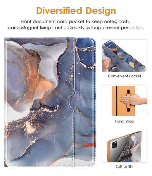 DTTO iPad Pro 12.9 6th / 5th / 4th / 3rd Generation Case 2022/2021/2020/2018, Premium Leather Folio Stand Cover with Built-in Apple Pencil Holder -Auto Wake/Sleep and Multi Viewing Angles,Brown