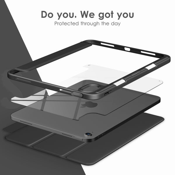 DTTOCASE iPad 10th Generation Case 2022, iPad 10.9 Inch Case with Clear Transparent Back and TPU Shockproof Frame Cover [Built-in Pencil Holder, Support Auto Sleep/Wake] -Watermelon