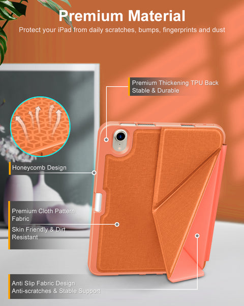 DTTO Case for iPad Mini 6th Gen 8.3 Inch 2021 with Pencil Holder, Multi - Angle Magnetic Standing Cover with TPU Back Shell [Auto Wake/Sleep], Black