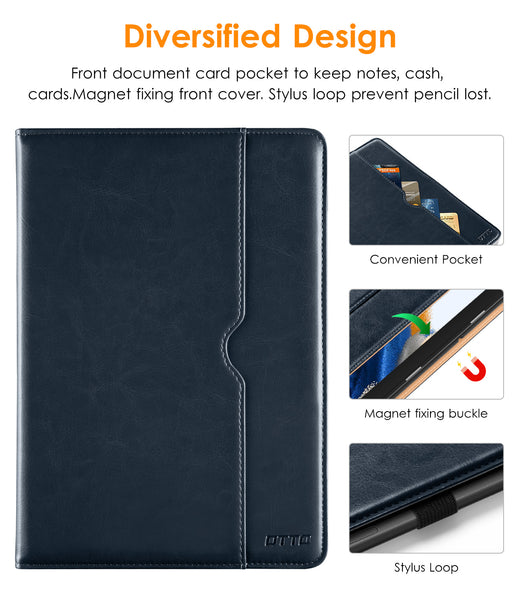 DTTO for Samsung Galaxy Tab A8 10.5 inch Case 2022, Premium Leather Business Folio Stand Cover with Built-in Hand Strap for Samsung Galaxy Tab A8 10.5’’ 2022 Model [SM-X200/X205/X207], Black