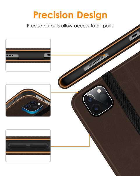 DTTO Case for iPad Pro 11 Inch 4th/3rd/2nd/1st Generation 2022/2021/2020/2018,Premium PU Leather Folio Stand Cover with Hand Strap,Fit iPad Air 4/5 - Auto Wake/Sleep,Multiple Viewing Angles, Brown