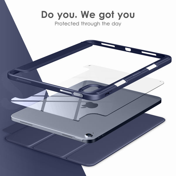 DTTOCASE iPad 10th Generation Case 2022, iPad 10.9 Inch Case with Clear Transparent Back and TPU Shockproof Frame Cover [Built-in Pencil Holder, Support Auto Sleep/Wake] -Watermelon