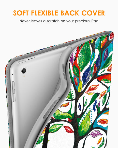 DTTO for iPad 9.7 Inch 5th/6th Generation 2018/2017 Case with Apple Pencil Holder, Premium Leather Folio Stand Cover Case for Apple iPad 9.7 inch, Also Fit iPad Pro 9.7/Air 2/Air - Black