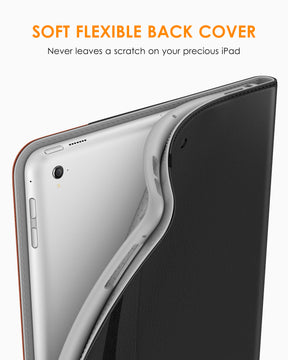 DTTO for iPad 9.7 Inch 5th/6th Generation 2018/2017 Case with Apple Pencil Holder, Premium Leather Folio Stand Cover Case for Apple iPad 9.7 inch, Also Fit iPad Pro 9.7/Air 2/Air - Black