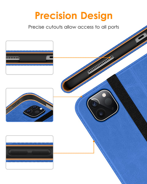 DTTO iPad Pro 12.9 6th / 5th / 4th / 3rd Generation Case 2022/2021/2020/2018, Premium Leather Folio Stand Cover with Built-in Apple Pencil Holder -Auto Wake/Sleep and Multi Viewing Angles,Brown