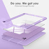 DTTOCASE for iPad Air Case 5th / 4th Generation 10.9 Inch (2022/2020),iPad Pro 11 Inch Case with Transparent Shockproof Back Cover[Built-in Pencil Holder,Auto Sleep/Wake,Camera Protection]-Blue Purple