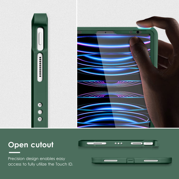 DTTOCASE for iPad Pro 11 Inch Case, iPad Air 5th / 4th Generation 10.9 Inch (2022/2020) Case with Matte Frosted Shockproof Back Back [Anti-Scratch,Support Touch ID,Camera Protection]-Black